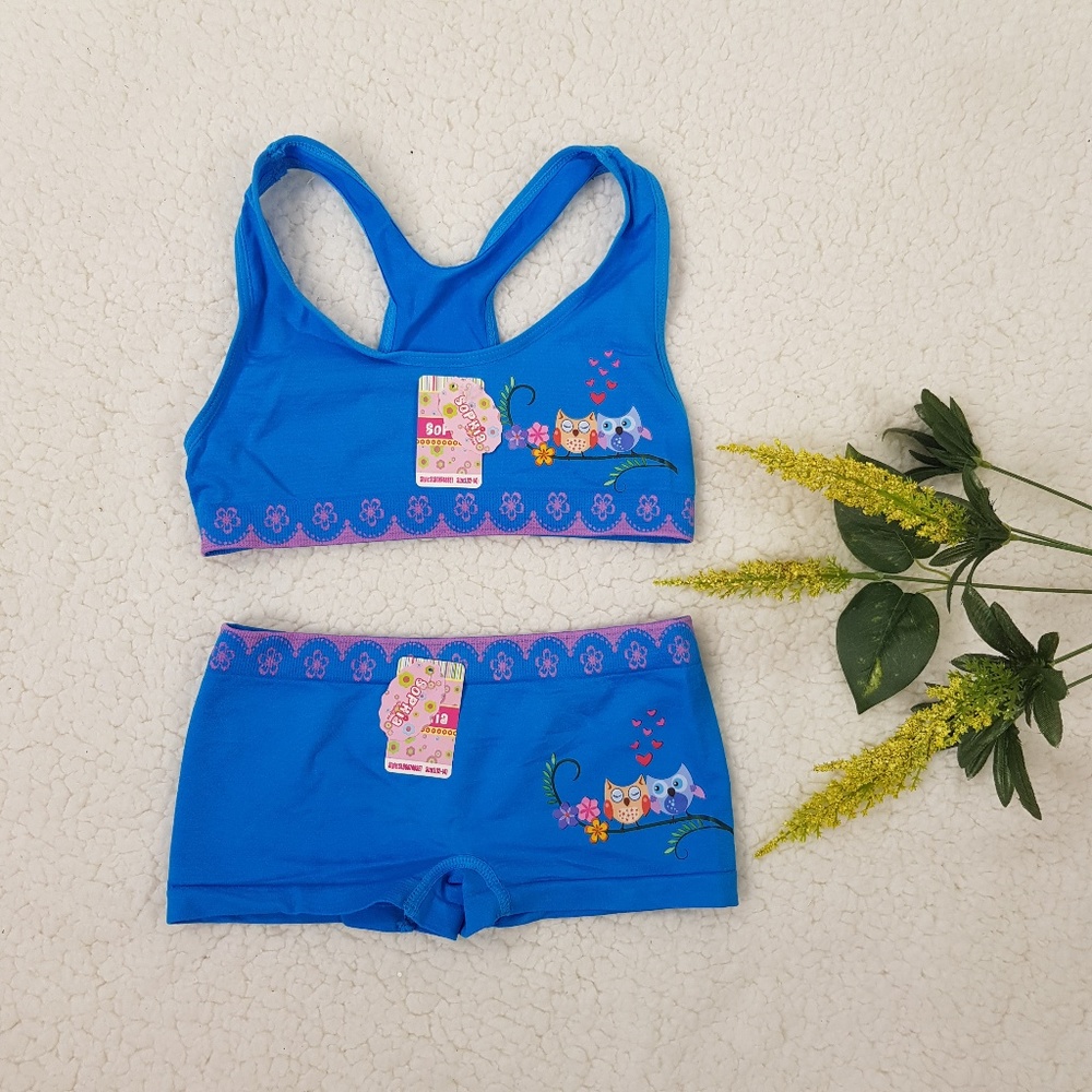 Girls Seamless Racer Back Bra + Boxer Set (6pc)